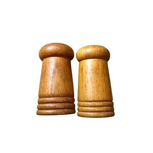 Vintage MCM Danish Wooden Salt And Pepper Shakers 2 PC